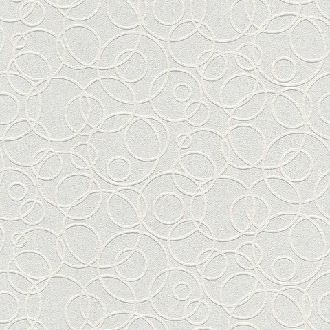 Artemisia White Circles Paintable Wallpaper