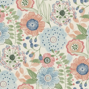 Artistic Bouquet Ochre & Ocean Wallpaper