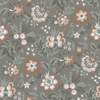 Athena Grey Floral Wallpaper