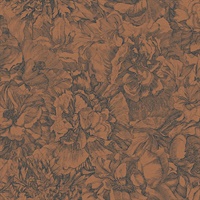 Auguste Copper Floral Wallpaper