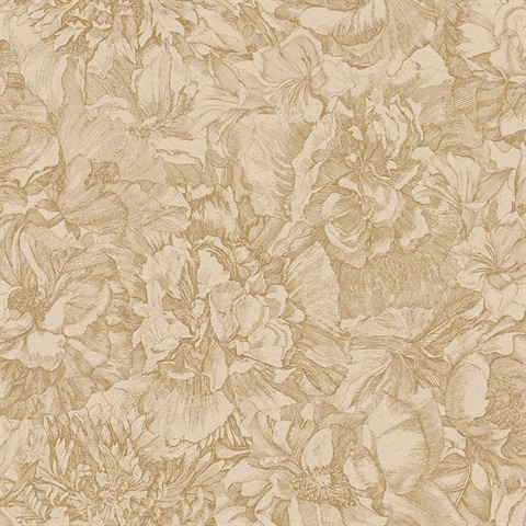 Auguste Gold Floral Wallpaper