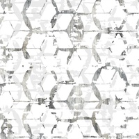 Augustine Black Distressed Geometric Wallpaper