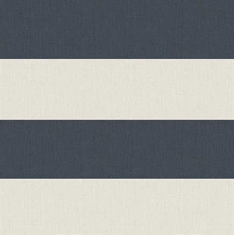 Awning Navy Stripe Wallpaper