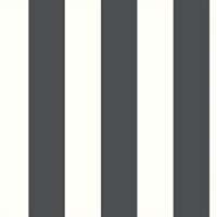Awning Stripe Black Peel & Stick Wallpaper