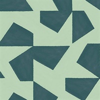 Azad Sea Green Abstract Geometric Wallpaper