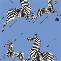 Azure Zebra Safari Peel & Stick Wallpaper