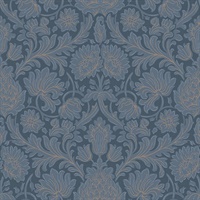 Bamburg Dark Blue Floral Wallpaper