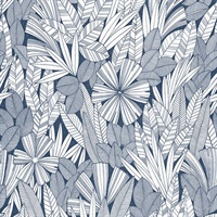 Bannon Blue Leaves Wallpaper