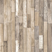 Barn Board Brown Thin Plank Wallpaper