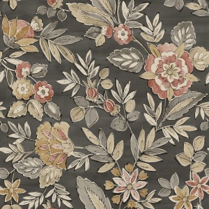 Begonia Black Floral Trail Wallpaper