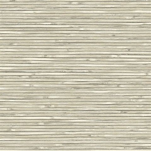 Bellport Ivory Wooden Slat Wallpaper