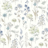 Bergamot Sea Green Wildflower Wallpaper