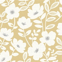 Bergman Mustard Scandi Flower Wallpaper