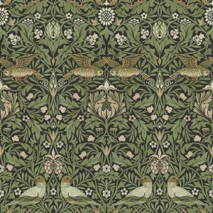 Bird Multicolor Floral Thicket Wallpaper