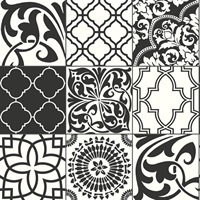 Black and White Graphic Tile