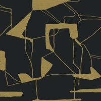 Black & Gold Abstract Geo Wallpaper