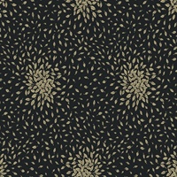 Black & Gold Petite Leaves Wallpaper