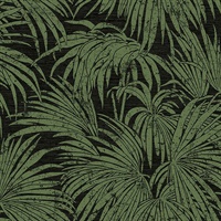 Black & Green Cassava Palm Peel & Stick Wallpaper