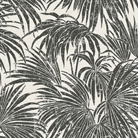 Black & White Cassava Palm Peel & Stick Wallpaper