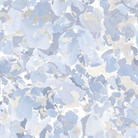 Bloom Wallpaper in Blue, Beige & Greys