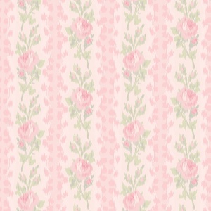 Blooming Heirloom Blue Romance Rose Stripe Wallpaper