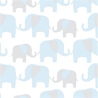 Blue Elephant Parade Peel & Stick Wallpaper