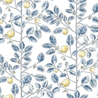 Blue Limoncello Toile Wallpaper