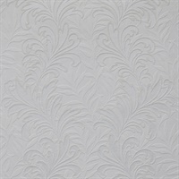 Botanical Leaf Paintable Wallpaper - White