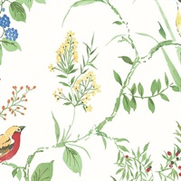 Imperial Garden Green Botanical Wallpaper