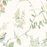 Imperial Garden Sage Botanical Wallpaper