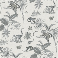 Botanicals & Lemurs Peel and Stick Wallpaper
