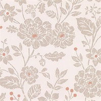 Bourdain Light Brown Floral Wallpaper