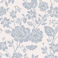 Bourdain Slate Floral Wallpaper