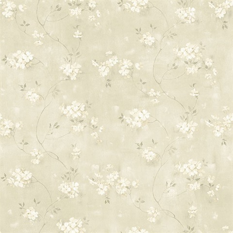 Braham Taupe Floral Trail Wallpaper