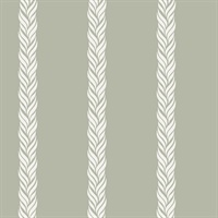 Braided Stripe Green Wallpaper