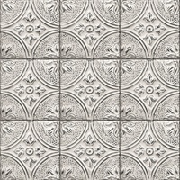 Brasserie Silver Tin Ceiling Tile Wallpaper