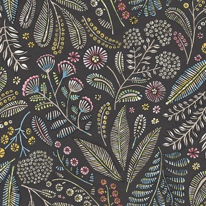 Briar Navy Floral Wallpaper
