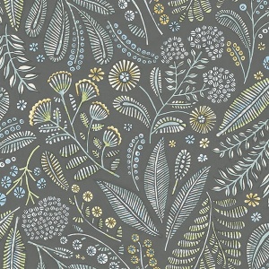 Briar Navy Floral Wallpaper