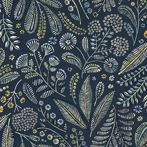 Briar Navy Floral Wallpaper
