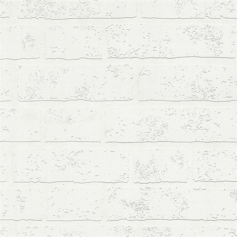 Bridgers White Exposed Brick Wall Paintable Wallpaper