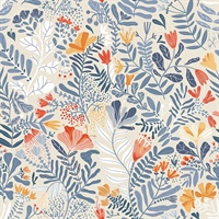 Brittsommar Light Blue Woodland Floral Wallpaper