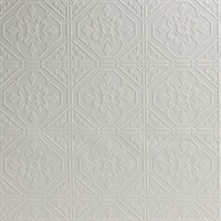 Brooklyn White Tin Paintable Wallpaper