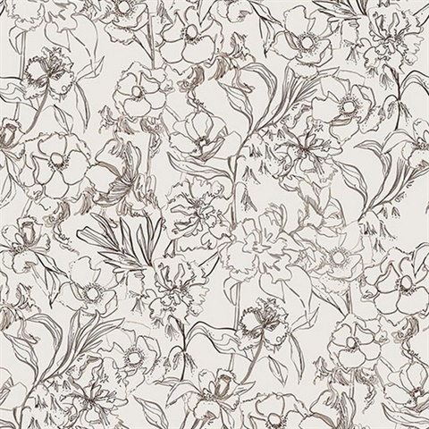 Brown May Bloom Peel & Stick Wallpaper