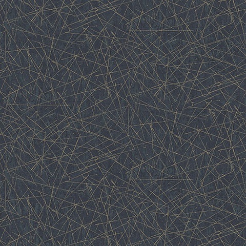 Bulan Dark Blue Abstract Lines Wallpaper