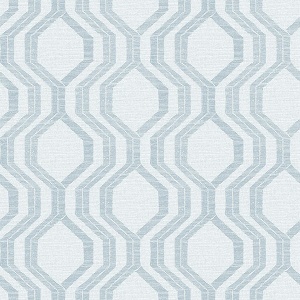 Burton Light Blue Modern Ogee Wallpaper