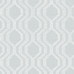 Burton Light Blue Modern Ogee Wallpaper