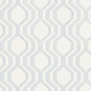 Burton Light Blue Modern Ogee Wallpaper