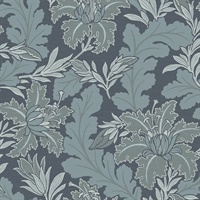 Butterfield Blue Floral Wallpaper