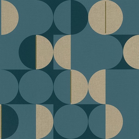 Cakara Blue Geometric Wallpaper