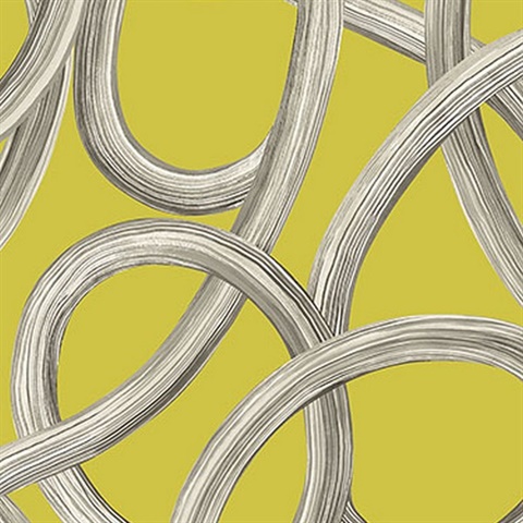Calix Chartreuse Twisted Geo Wallpaper